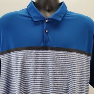Nike Tiger Woods Collection DriFit Golf Polo Shirt Mens XL Blue Short Sleeve